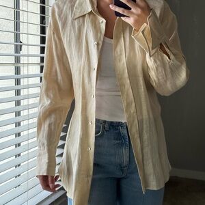 Mango Beige Linen Shirt